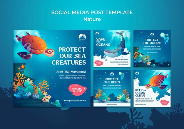 Bewaar de oceanen social media posts