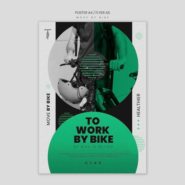 Gratis PSD beweeg door fiets posterontwerp