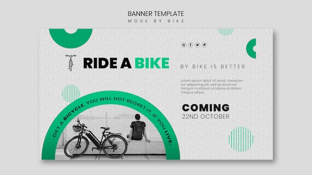 Gratis PSD beweeg per fietsbannerthema