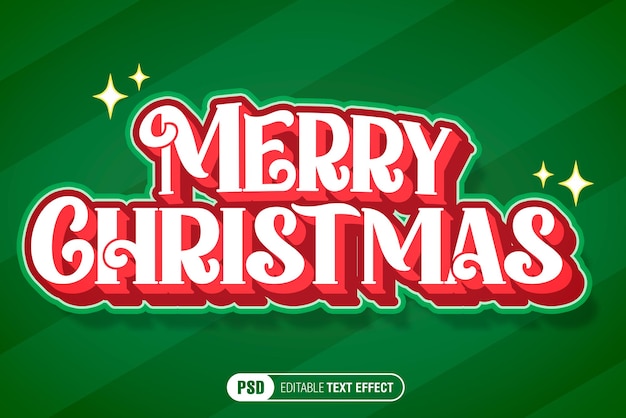 Gratis PSD bewerkbaar kerstfeest cool text effect