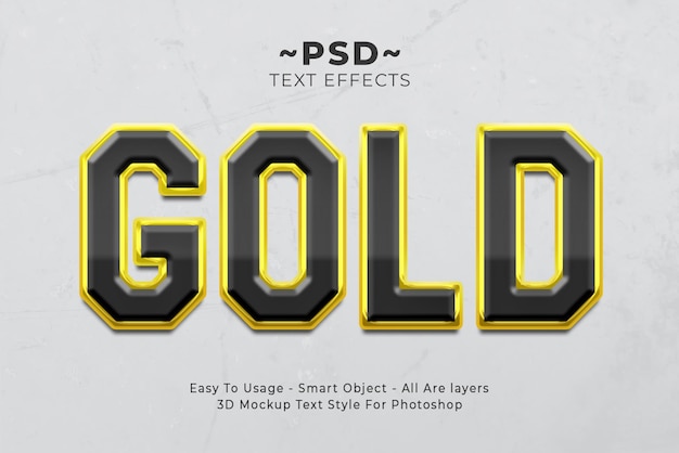 Gratis PSD bewerkbaar teksteffect in gouden tekststijl