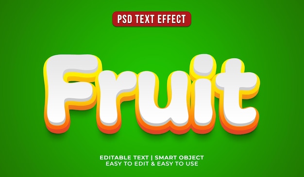 Gratis PSD bewerkbare tekst-effect van fruit