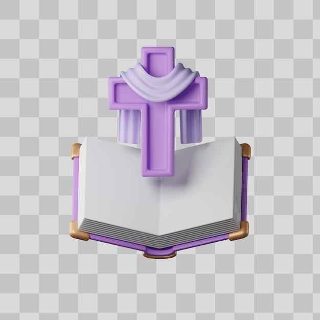 PSD gratuito biblia, con, pascua, cruz, 3d, ilustración