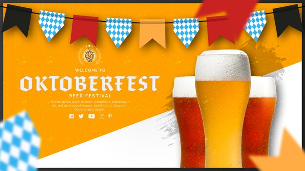 Bicchieri da birra Oktoberfest con ghirlanda