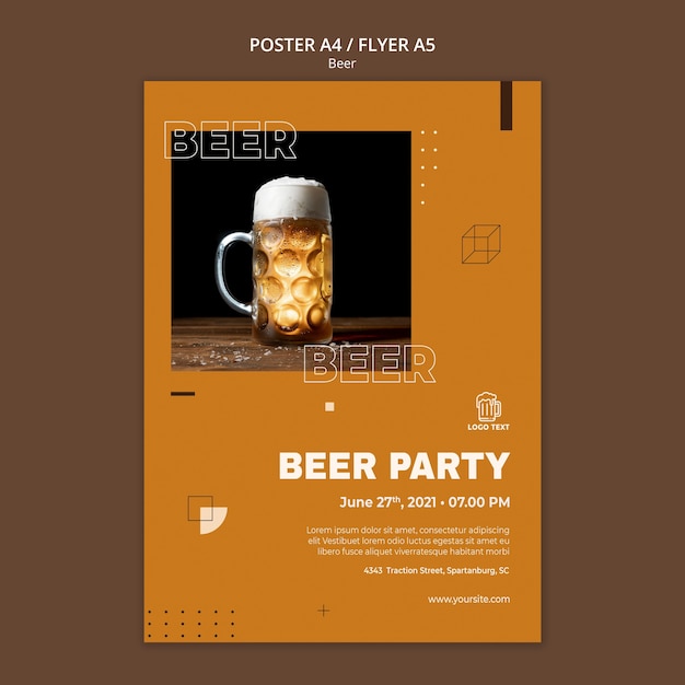 Bier concept poster sjabloon