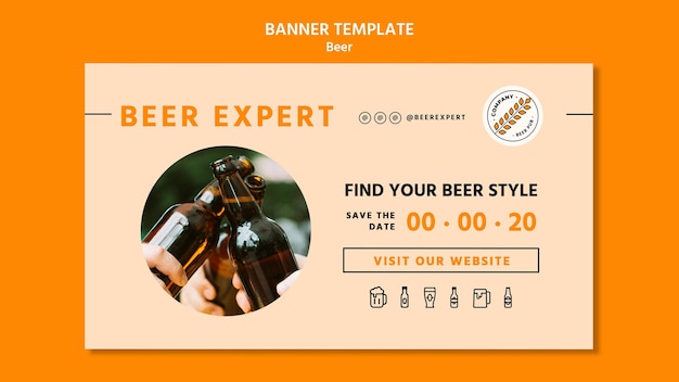 Gratis PSD bier concept sjabloon voor spandoek