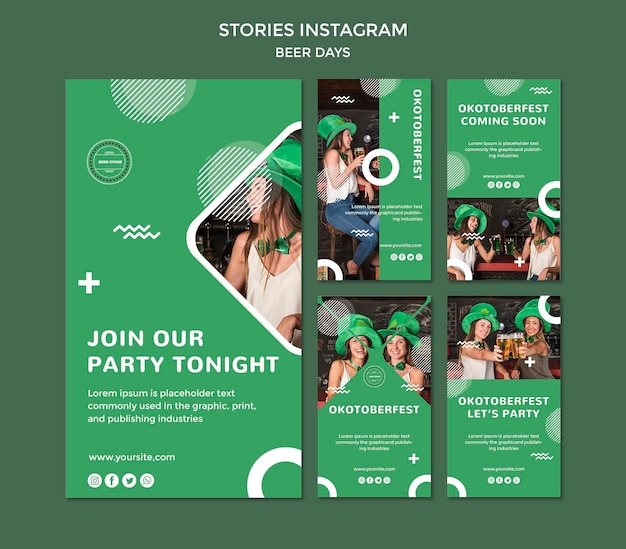 Gratis PSD bierdag verhalen instagram concept