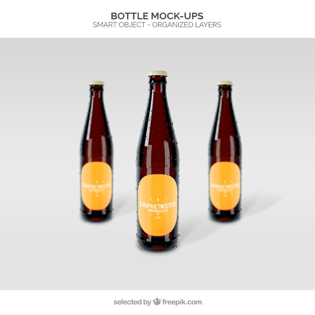 Gratis PSD bierfles mockup