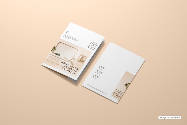 Gratis PSD bifold brochure mockup