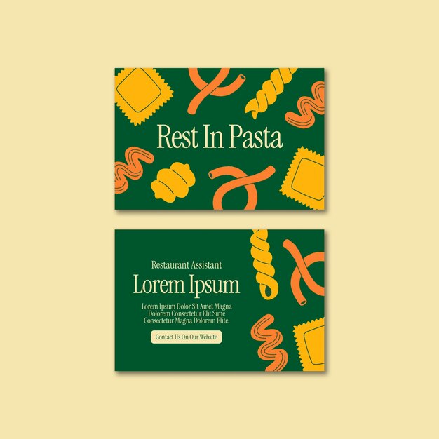 Biglietto da visita del ristorante italiano dal design piatto