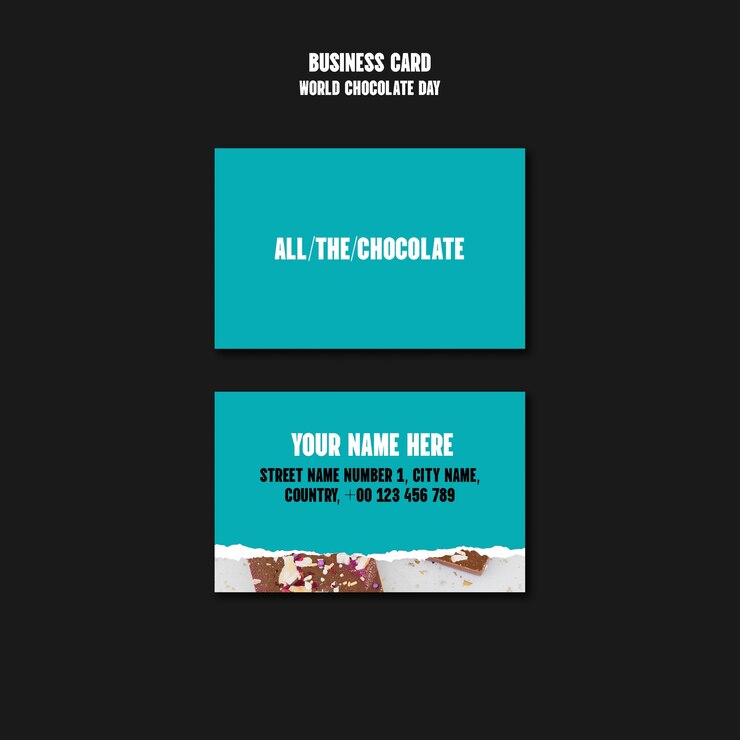 PSD gratuito biglietto da visita per la celebrazione della giornata mondiale del cioccolato