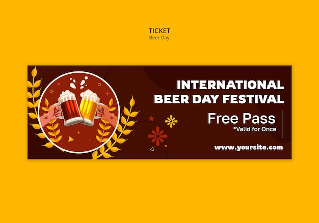 Gratis PSD bijlage van het kaartje voor de feestdag van het bier