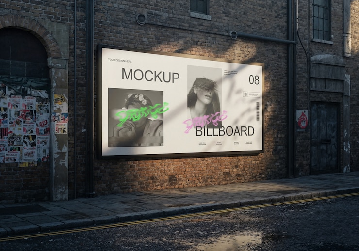 Gratis PSD billboard grunge straat