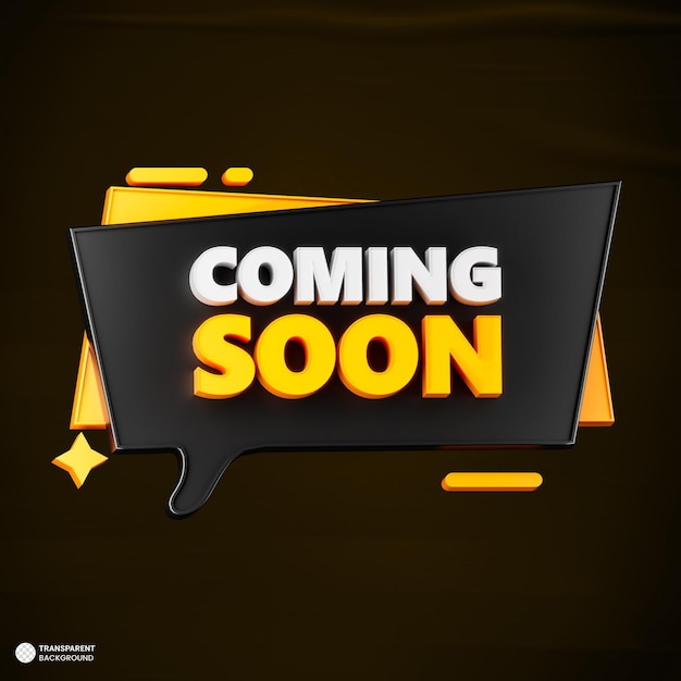 Binnenkort banner 3d render illustratie