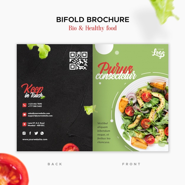 Gratis PSD bio en gezonde tweevoudige brochure