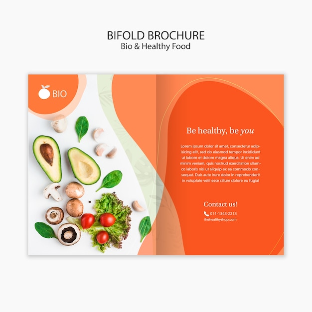 Gratis PSD bio & gezonde voeding concept bidolf brochure