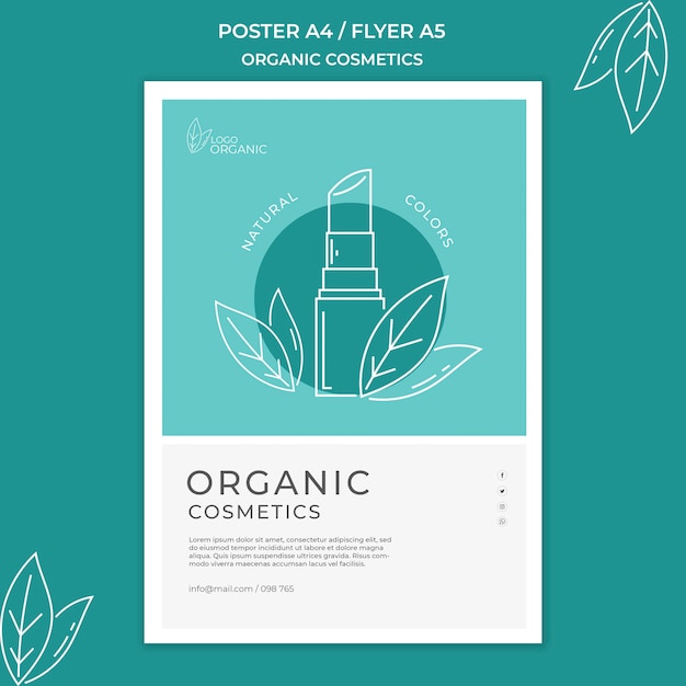 Biologische cosmetica folder sjabloon