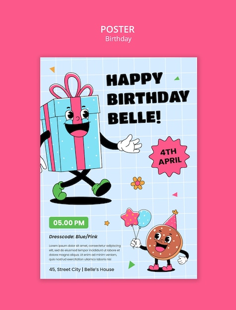 PSD gratuito birthday celebration  template