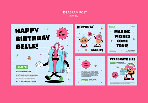 PSD gratuito birthday celebration  template