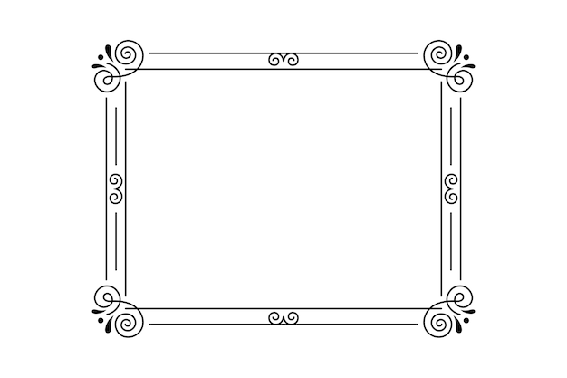 Gratis PSD black frame line art design