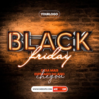 Black friday 3d-logo voor de samenstelling van sociale media-sjablonen voor verkoop