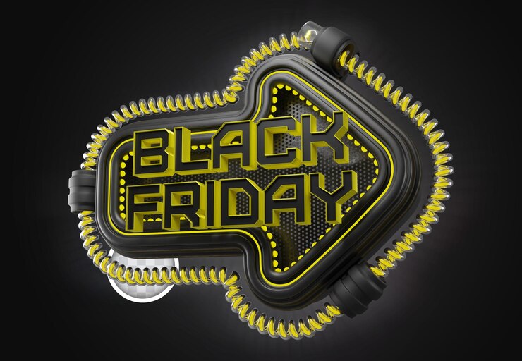PSD Gratis black friday arrow banner 3d illustration