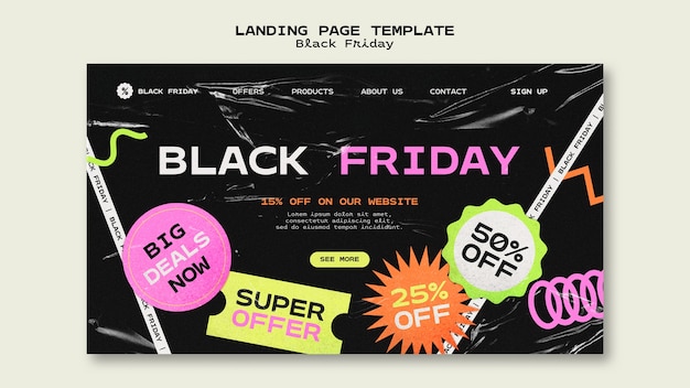 Gratis PSD black friday-bestemmingspagina-sjabloon