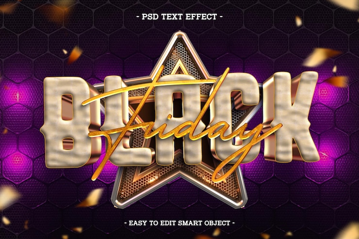 PSD Gratis black friday editable text effect