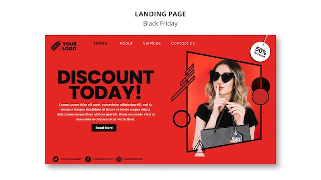 Gratis PSD black friday-homepage