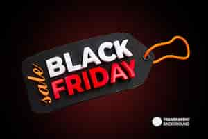 Gratis PSD black friday labelpictogram geïsoleerd 3d render illustratie