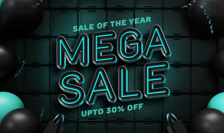 PSD Gratis black friday mega sale text effect