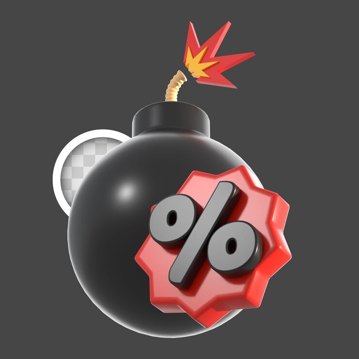 PSD gratuito black friday offre una bomba di illustrazione 3d