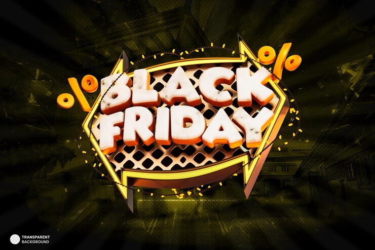 PSD Gratis black friday sale banner 3d render illustration