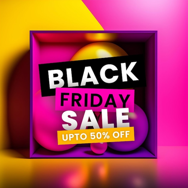 Gratis PSD black friday sale banner in pink amp black voor sociale media en zakelijke doeleinden