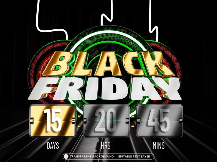 PSD Gratis black friday sale banner with editable text effect