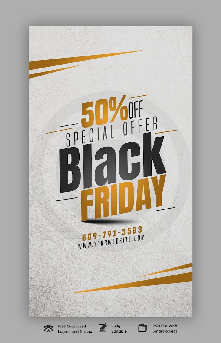 Gratis PSD black friday super sale instagram en facebook verhaal banner sjabloon