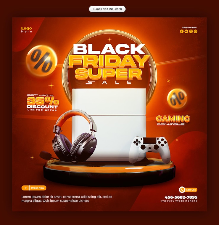 Gratis PSD black friday super sale social media banner of instagram post sjabloon