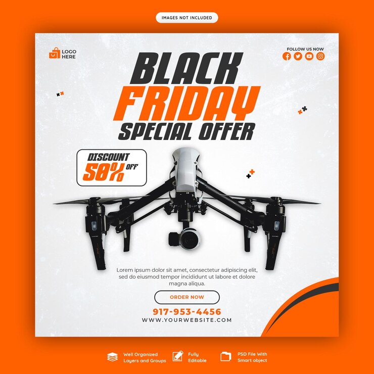 PSD gratuito black friday super sale social media banner template