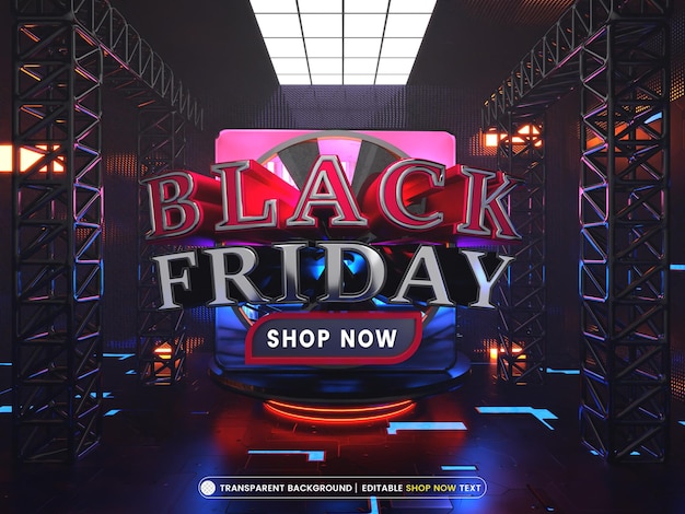 Black friday-uitverkoop met copyspace 3d render illustratie