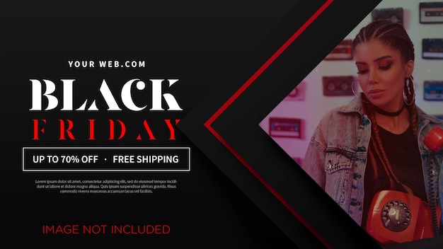 Gratis PSD black friday-uitverkoop met geometrische stijl