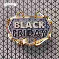 Gratis PSD black friday-verkoopbanner 3d geeft illustratie terug