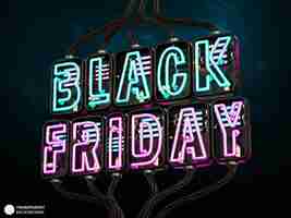 Gratis PSD black friday-verkoopbanner 3d geeft illustratie terug