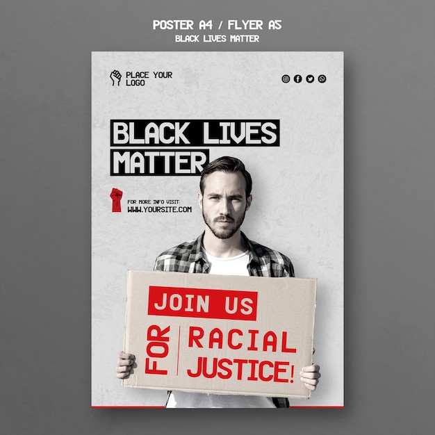 Black lives matter flyer-sjabloon