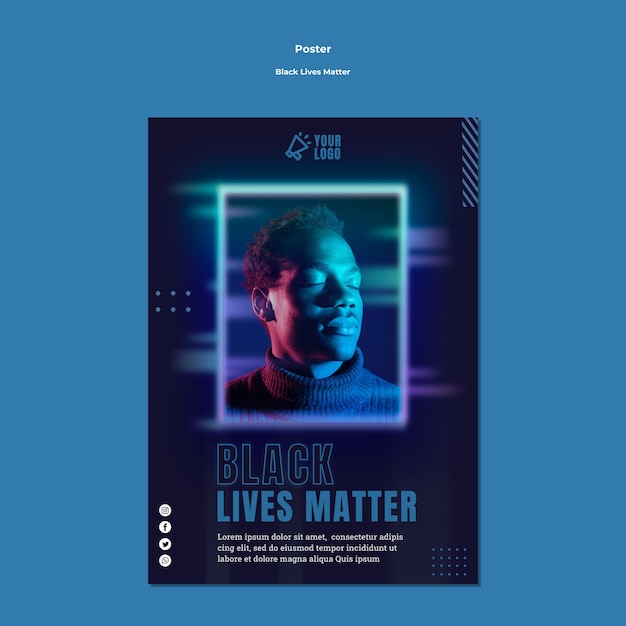 Gratis PSD black lives matter flyer-sjabloon