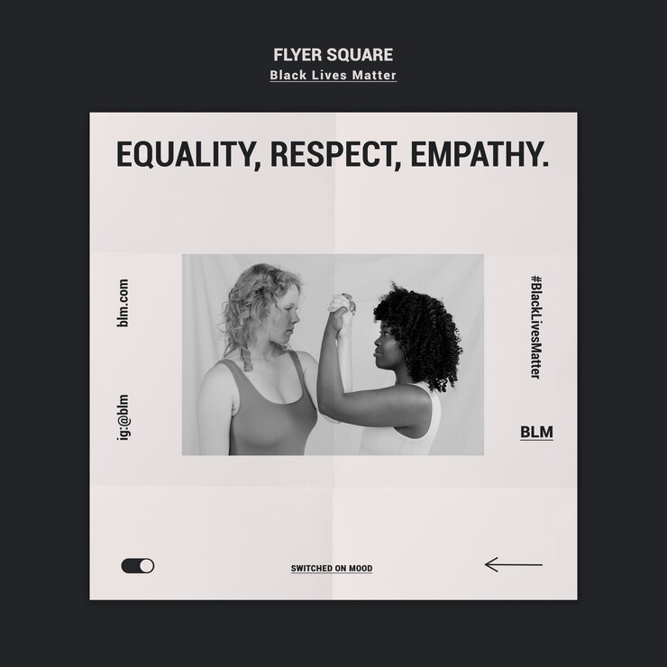 Gratis PSD black lives matter flyer square
