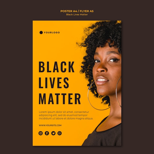 Gratis PSD black lives matter poster sjabloon