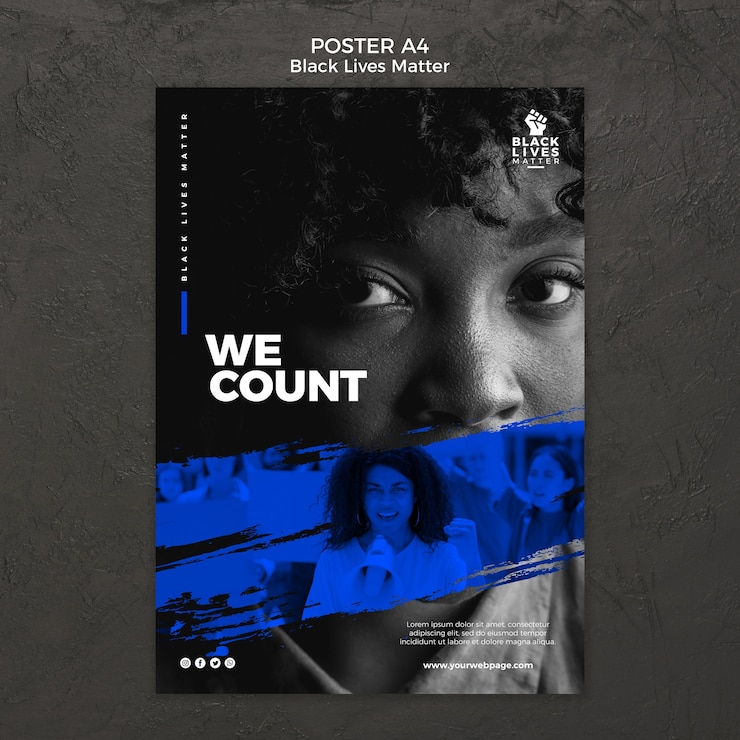Gratis PSD black lives matter poster sjabloon