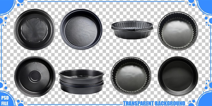 PSD Gratis black plastic baking and storage pans set