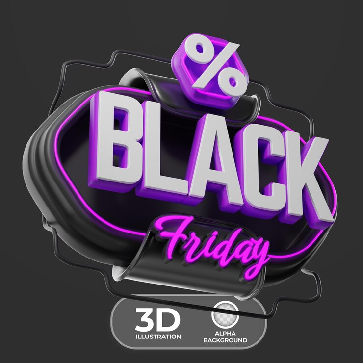 PSD gratuito black week discount advertisement 3d illustration