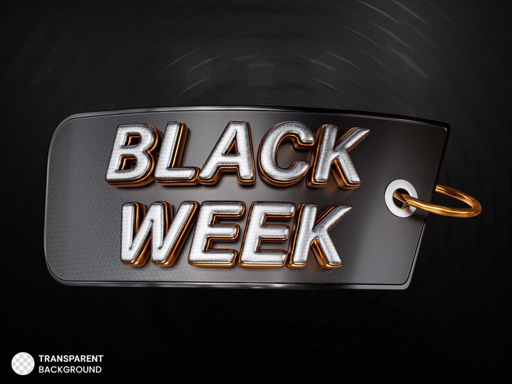 PSD Gratis black week sale banner 3d render illustration